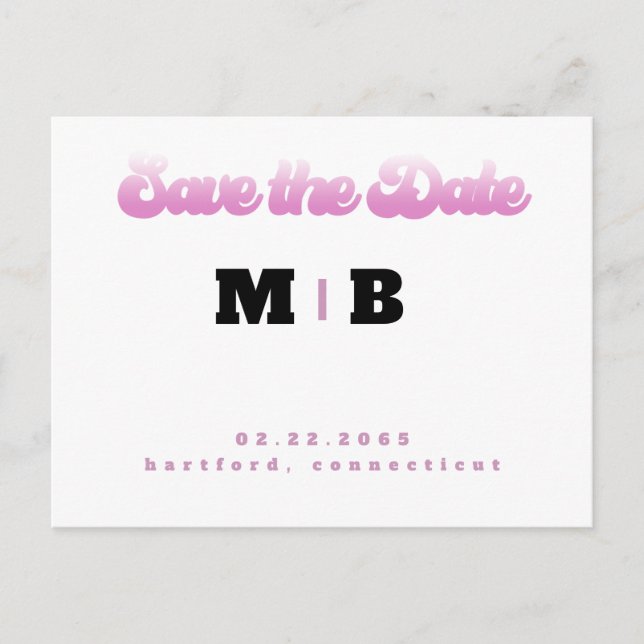 Tarjeta postal de guardar la fecha de boda blanca  (Anverso)