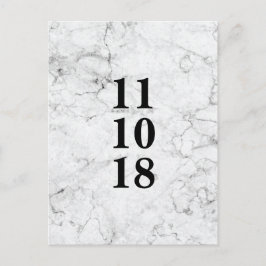 Tarjeta postal de guardar la fecha de boda de márm