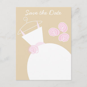 Tarjeta postal de guardar la fecha de boda en rosa