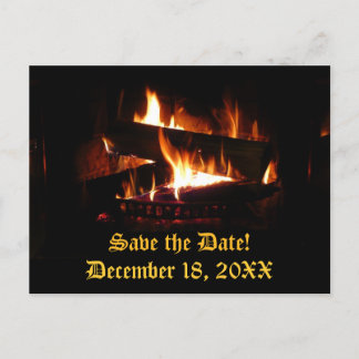 Tarjeta postal de guardar la fecha de chimenea