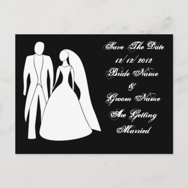 Tarjeta Postal de Guardar la Fecha de la Boda (Anverso)