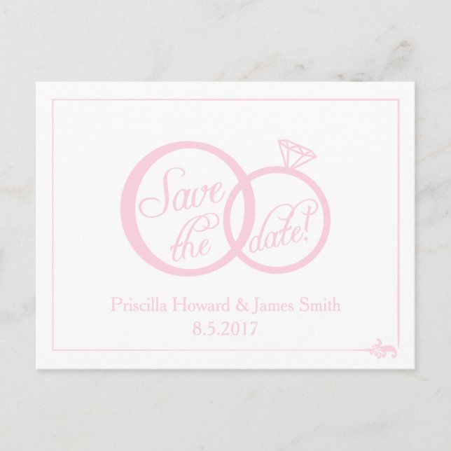 Tarjeta postal de guardar la fecha de la boda (bla (Anverso)