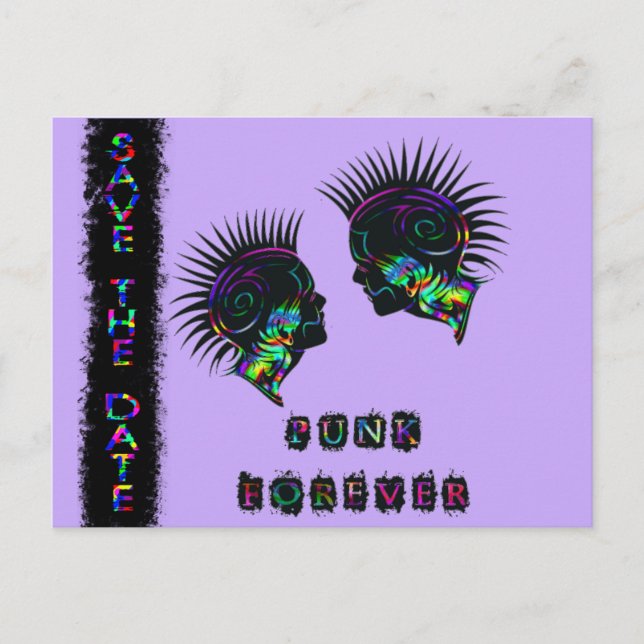 tarjeta postal de guardar la fecha Mohawk punk roc (Anverso)