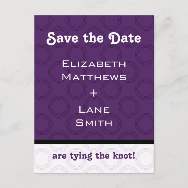 Tarjeta postal de guardar la fecha romántica retro (Anverso)