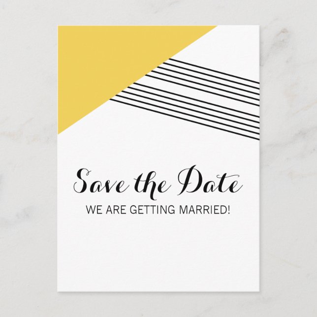 Tarjeta postal de guardar Save the Date con franja (Anverso)