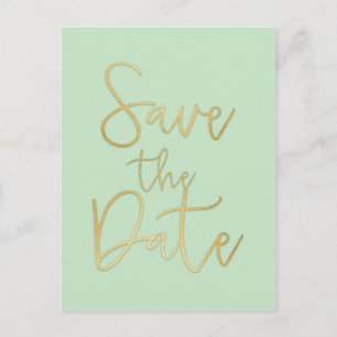 Tarjeta postal de guión moderno SAVE THE DATE de m
