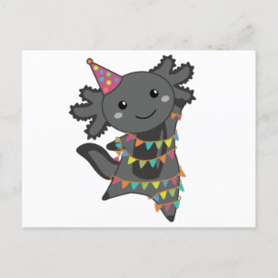 Tarjeta postal de guirnalda de ajolote de cumpleañ