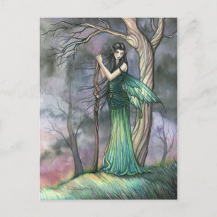 Tarjeta Postal de Hada de Fantasía Esmeralda Fae