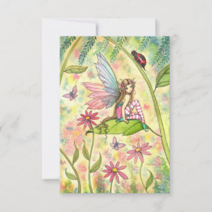 Tarjeta postal de hada de magia de primavera