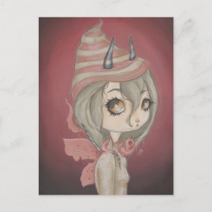 Tarjeta postal de hada dragón rosa