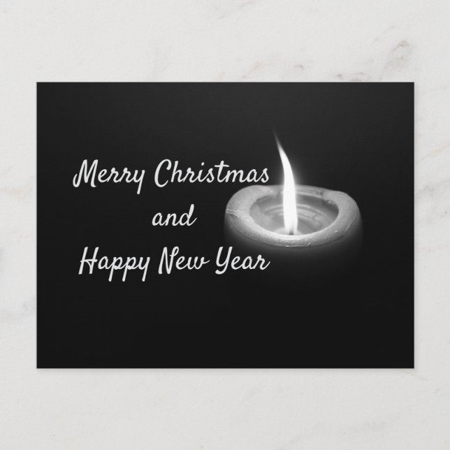 Tarjeta postal de Haiku para navidades con una sol (Anverso)