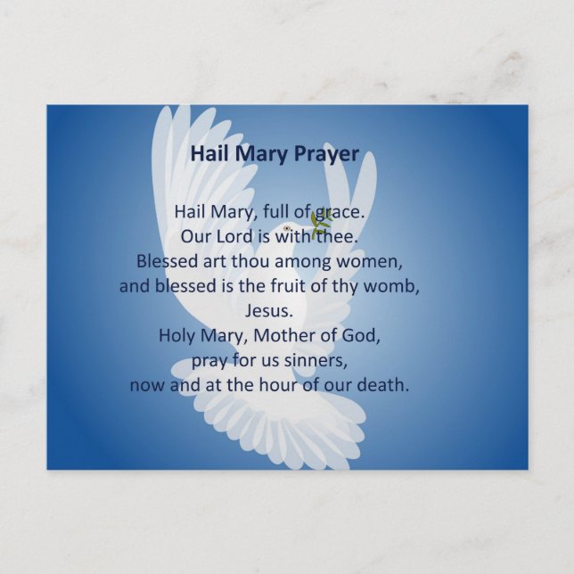 Tarjeta postal de Hail Mary Prayer (Anverso)