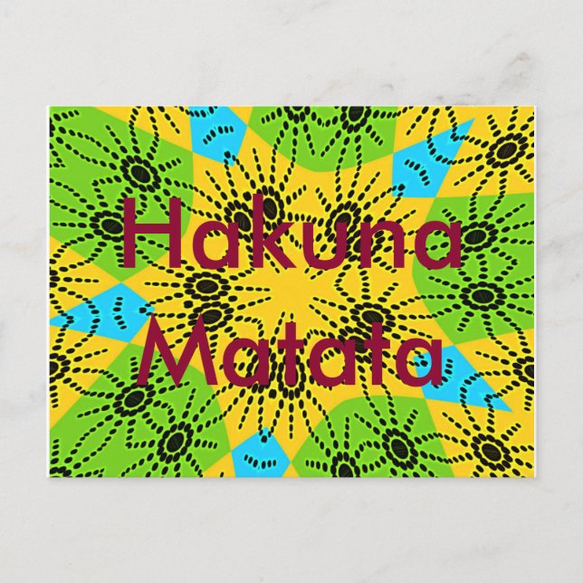 Tarjeta postal de Hakuna Matata (Anverso)
