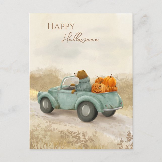 Tarjeta postal de Halloween adorable (Anverso)