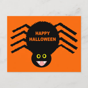 Tarjeta postal de Halloween de araña negra