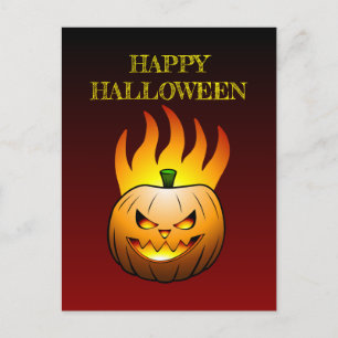 Tarjeta postal de Halloween de calabaza