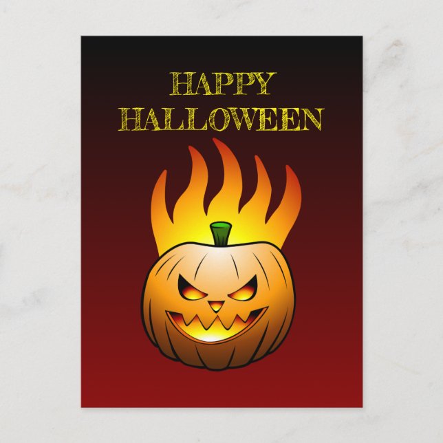 Tarjeta postal de Halloween de calabaza (Anverso)
