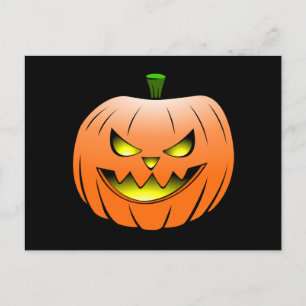 Tarjeta postal de Halloween de calabaza espeluznan