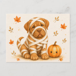 Tarjeta postal de Halloween de Dogue de Bordeaux m