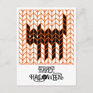 TARJETA POSTAL DE HALLOWEEN DE GATO NEGRO TRICOTAD