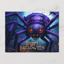Tarjeta postal de Halloween de la araña monstruo