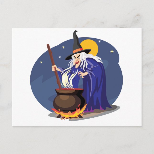 Tarjeta postal de Halloween de las brujas (Anverso)