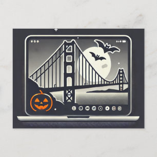 Tarjeta postal de Halloween de San Francisco espel
