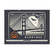 Tarjeta postal de Halloween de San Francisco espel