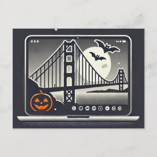 Tarjeta postal de Halloween de San Francisco espel