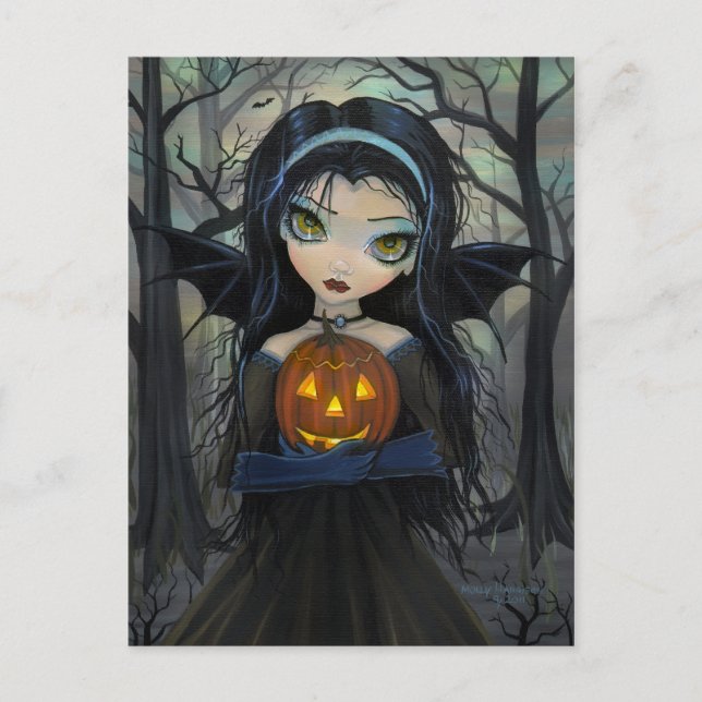 Tarjeta Postal de Halloween de Vampiro Gótico de B (Anverso)