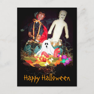 Tarjeta postal de Halloween espeluznante de Momia 