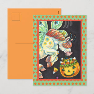 TARJETA POSTAL DE HALLOWEEN FLYING HORSE CANDY COR
