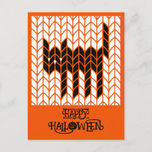TARJETA POSTAL DE HALLOWEEN II DE GATO NEGRO TRICO