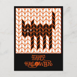 TARJETA POSTAL DE HALLOWEEN III DE PUNTO GATO NEGR