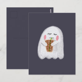 Tarjeta postal de Halloween linda - Fantasma femen