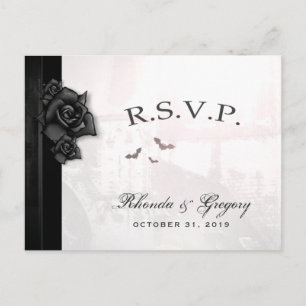 Tarjeta Postal de Halloween Negra Gótica de RSVP c