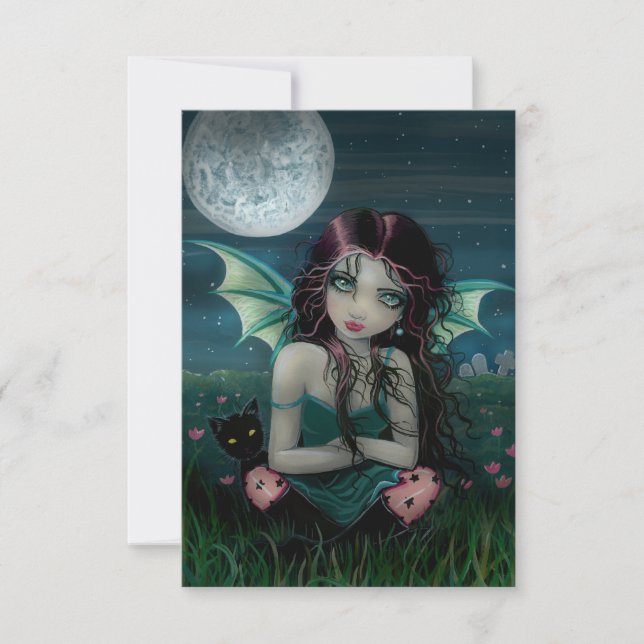 Tarjeta postal de Halloween ominosamente dulce (Anverso)