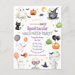 Tarjeta postal de Halloween para niños lindos