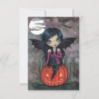 Tarjeta postal de Halloween Pumpkin Pixie