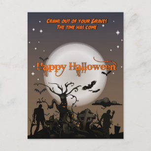 Tarjeta postal de Halloween: Salgan de sus tumbas