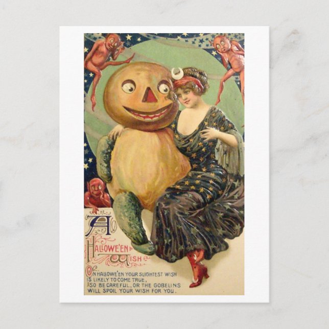 Tarjeta postal de Halloween vintage (Anverso)