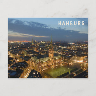 Tarjeta postal de Hamburgo de noche