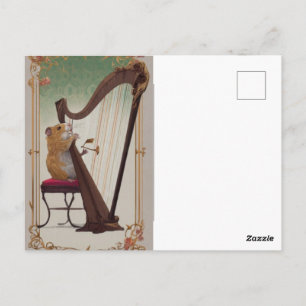 Tarjeta postal de hamster arpista – Arte clásico c