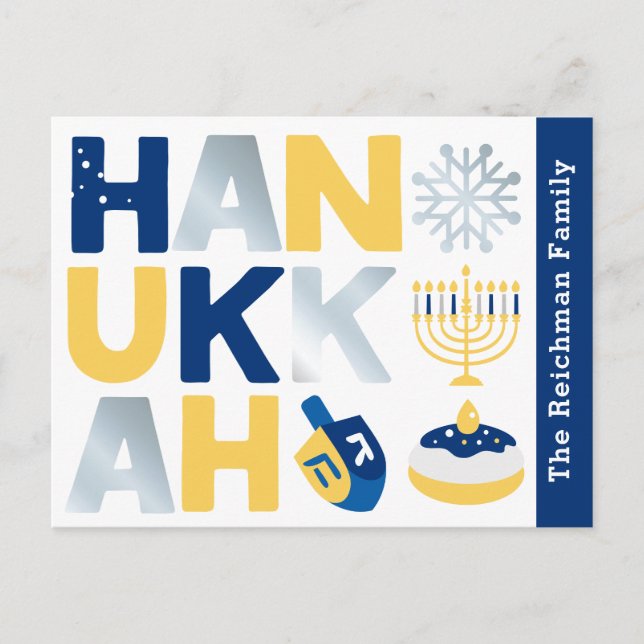 Tarjeta postal de Hanukkah Holiday (Anverso)