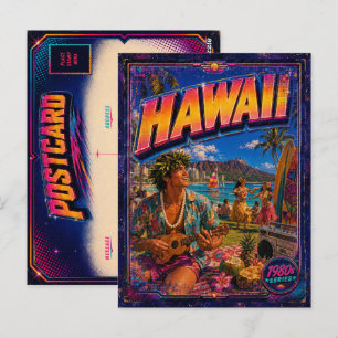 Tarjeta postal de Hawái de los 80 retro