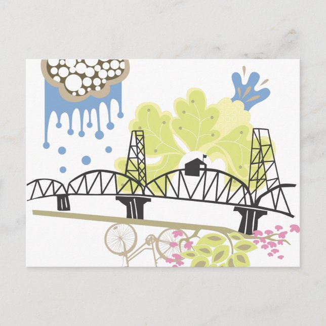 Tarjeta postal de Hawthorne Bridge Portland (Anverso)