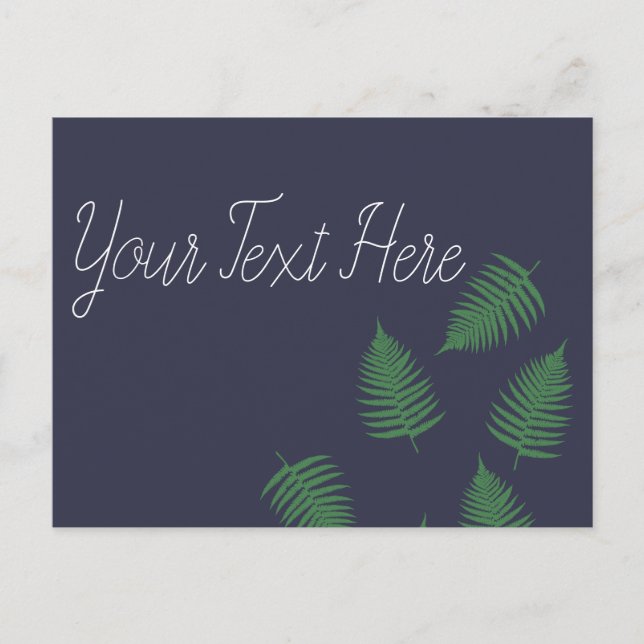 Tarjeta postal de helecho verde afortunado con est (Anverso)