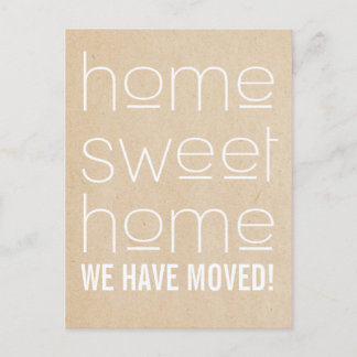 Tarjeta postal de hogar dulce hogar moderno beige