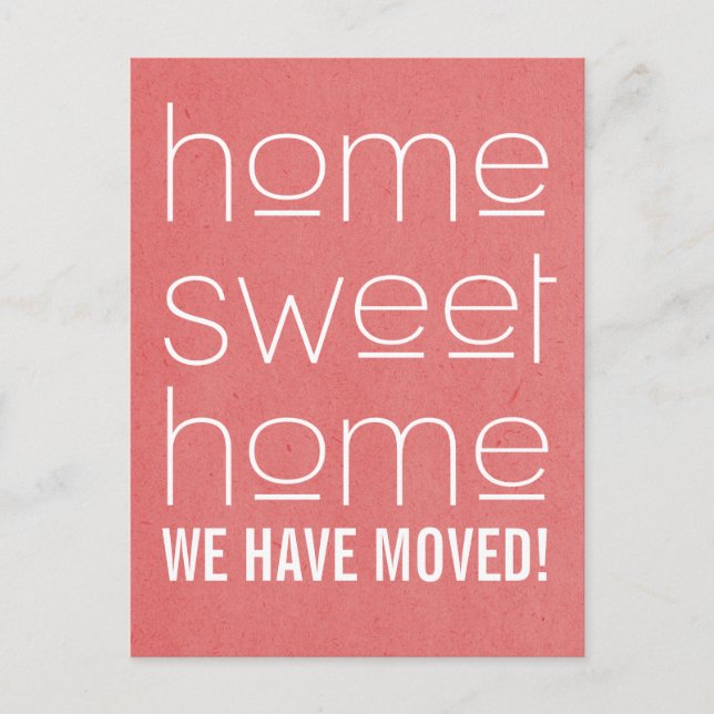 Tarjeta postal de hogar dulce hogar moderno rojo (Anverso)