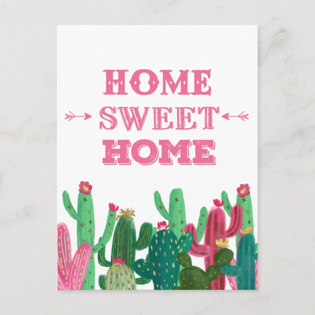 Tarjeta postal de Hogar Dulce Hogar Nos hemos muda (Anverso)